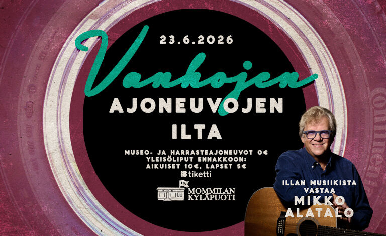 Vanhojen ajoneuvojen ilta 2026