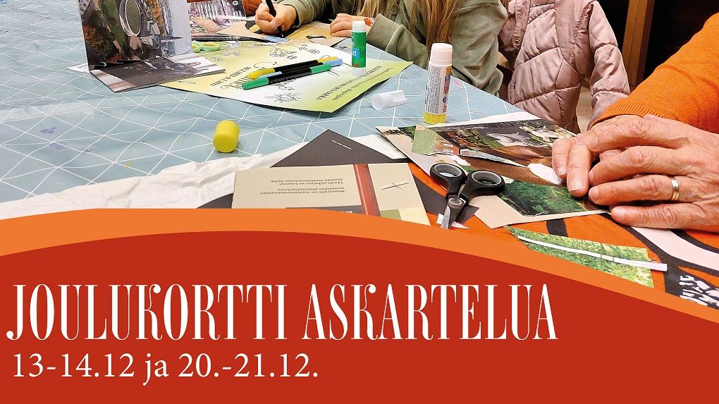 Joulukorttiaskartelua museolla