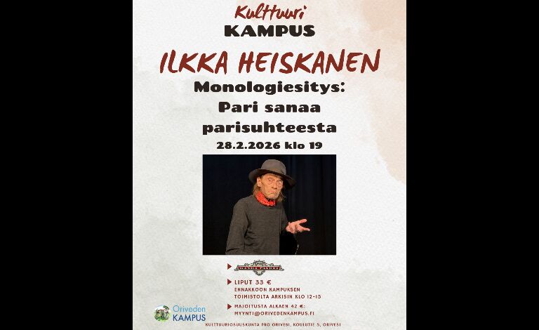 Ilkka Heiskasen monologiesitys: Pari sanaa parisuhteesta