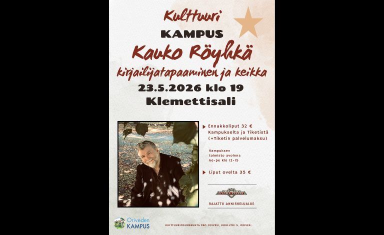 Kauko Röyhkä: kirjailijatapaaminen ja keikka