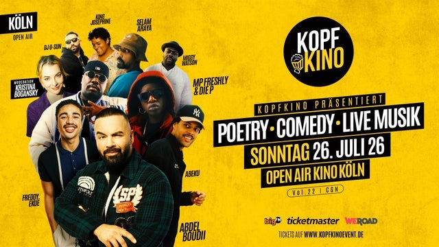 Kopfkino Vol.22: Comedy • Poetry • Live Musik in Köln "Open Air"