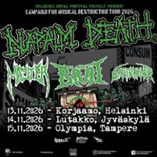 Campaign for Musical Destruction 2026: NAPALM DEATH, MASTER, BRAT, GOATBURN K-18